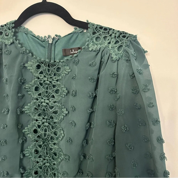 Lulus Love Or Lust Embroidered Lace Long Sleeve Emerald Green Size Small - Picture 8 of 13